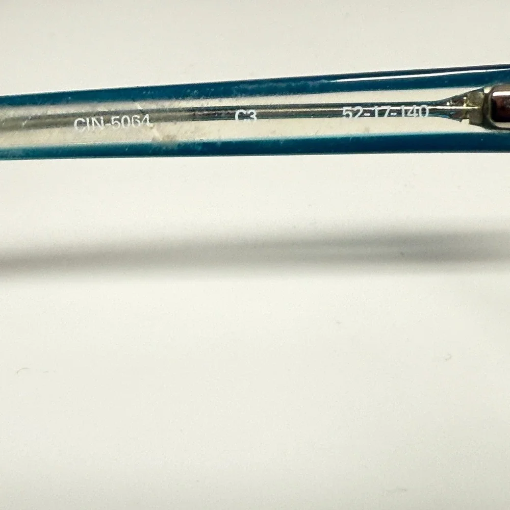Cinzia Europa‎ CIN-5064 C3 Teal Clear Cat Eye Eyeglass Frames 52-17-140